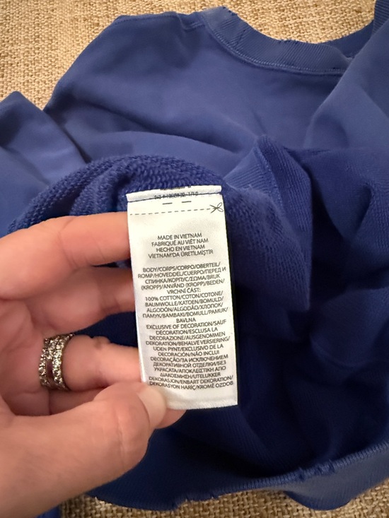 Polo Ralph Lauren Blue "Surf Team" Crewneck Sweater Distressed Medium - Picture 8 of 9